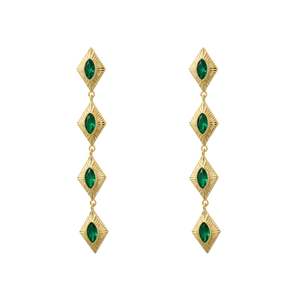 Sagrada Single Drop Earrings | Emerald & Gold