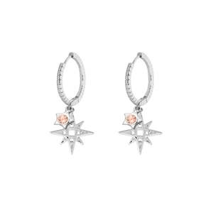 The Chaos Of Stars The Alignment Of Stars: LKD Signature Star Hoops w Pink Star | Silver