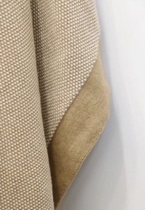 Cotton Throw CLYDE Caramel and Ivory - Linen Boutique