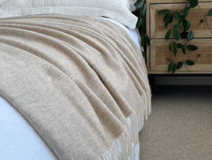 Products: Cashmere Merino XL Throw Bach Blanket Oat Marle