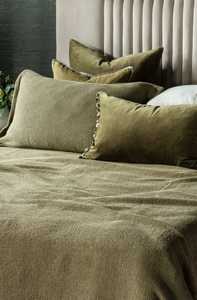 Waffle Pillowcover Pair Sottobosco OLIVE – Linen Boutique