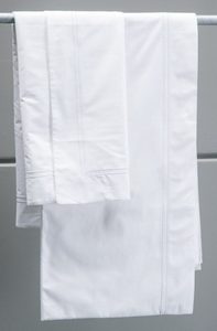 ITALIAN COTTON Sheets Livorno White White Trim