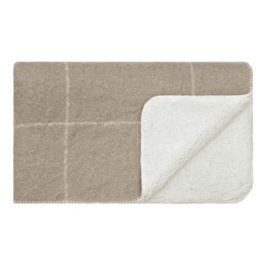 Sherpa Snuggle Throw Taupe/Cream Check