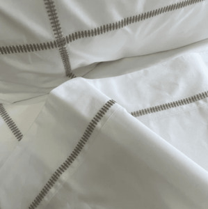 Crisp Cotton Sheet Sets Hudson Taupe - Linen Boutique