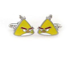 all: Yellow angry birds cufflinks