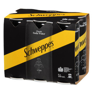 Schweppes Classic Soda Water 250ml (6 Cans)