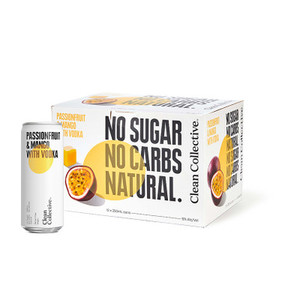 Clean Collective Passionfruit & Mango with Vodka 5% 250ml (12 Cans)
