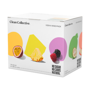 Clean Collective Mixed Vodka 5% 250ml (6 Cans)