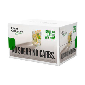 Clean Collective Lemon Lime & Bitters with Vodka 250ml (12 Cans)