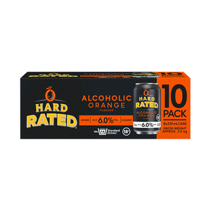 rtd: Hard Rated Alcoholic Orange cans 10pk