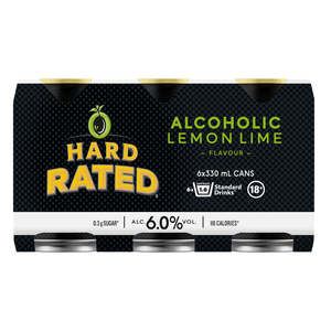 rtd: Hard Rated Alcoholic Lemon Lime cans 6pk