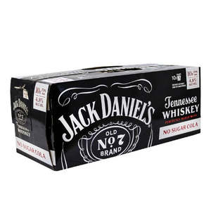 Bourbon Rtd: JD No Sugar Cola 10x375 Cans