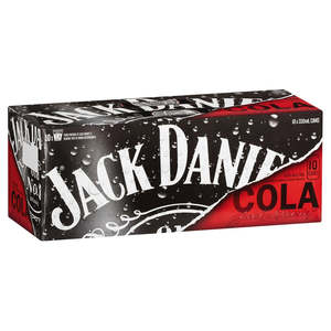 Bourbon Rtd: Jack Dans & Cola Can 10x330ml
