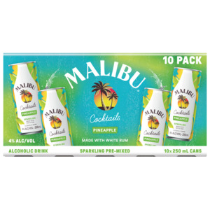 Rtd Ready To Drink: Malibu Pineapple 10x250C