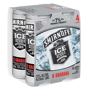 Rtd Ready To Drink: Smirnoff DB 7% Guarana 4x250C
