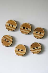 Notions: Stripes Bamboo Buttons - Small