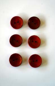 Notions: Red Brown Wooden Buttons