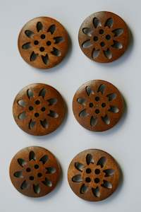 Notions: Snowflake Wooden Buttons - Large