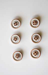 Vintage White Wooden Buttons