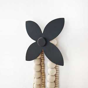 Outdoor wall hook frangipani BLACK large (single)