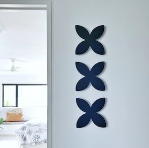 All Wall Art: Frangipani Wall Decor (Set of 3) Black
