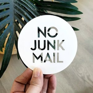 No Junk Mail Signs: No Junk Mail WHITE
