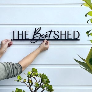 Personalised Signs House Names Family Signs Wedding Gifts: Floating Family, Home or Business name - cursive font