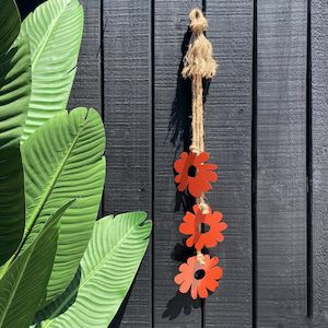 Orange: Retro Flowers Wall decor