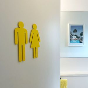 Yellow Bathroom Symbols steel (20cm tall)