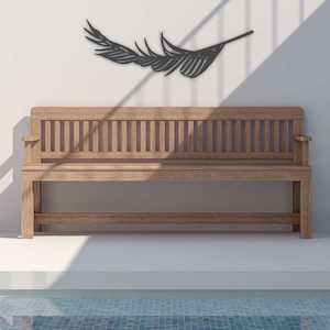 Tropical palm leaf black LARGE