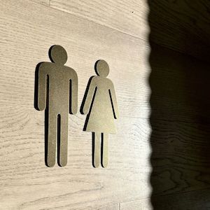 Bathroom Symbols: Bronze / Pewter Bathroom Symbols (20cm tall)