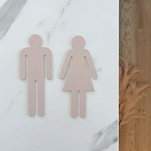 Bathroom Symbols: Blush Bathroom Symbols (20cm tall)