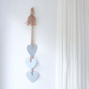 Ice Blue: Hearts Wall Hanging, Ice Blue