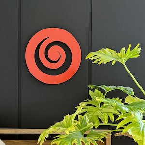 koru wall art | orange | 30cm