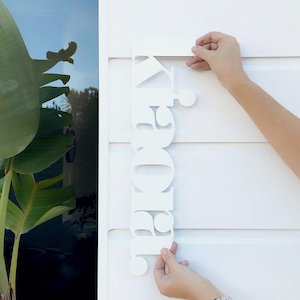 Indoor Wall Art Nz: white kia ora sign small