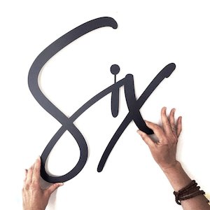 Custom House Numbers Nz Made: handwritten cursive house number sign | choose your steel type