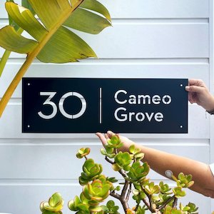 Address Signs: address sign horizontal | large | 60cm x 20cm | choose your steel type