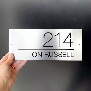 Address Signs: address sign small | 28cm x 12cm | choose your steel type