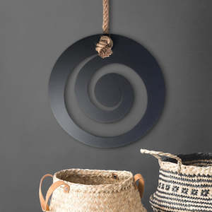 Wedding Gifts: koru wall art w rope | black | regular 40cm