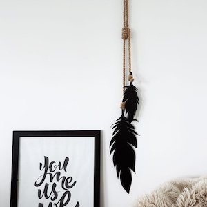 Wedding Gifts: feathers wall hanging | black | regular
