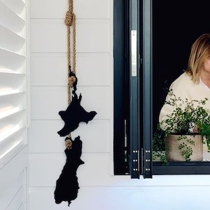 Gift Idea For Him: nz map wall hanging | black