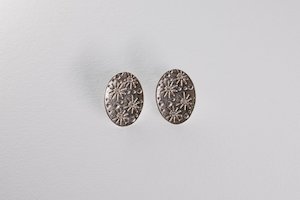 Products: Celestial Oval Studs - STG SIlver and Diamond - LISA WEBB
