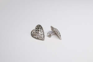 Earrings: Woven Heart Earrings - Sterling Silver