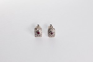 Products: Ruby In the Dust Earrings - STG Silver and Ruby - LISA WEBB