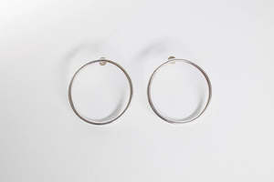 Earrings: Sol Hoop Stud Earrings - Sterling Silver
