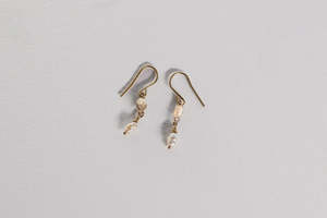 Earrings: Delicate Pearl Dangle Earrings - 9ct Gold & Freshwater Pearl