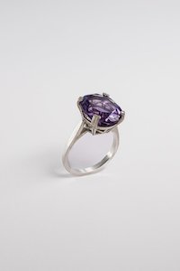 Products: Oval Cut Cocktail Ring - STG Silver and Amethyst - LISA WEBB