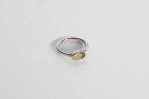 Products: Oval Solitaire Ring - STG Silver and Citrine - LISA WEBB