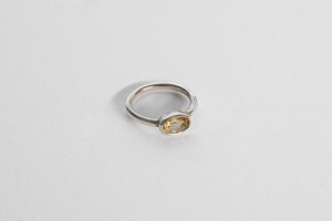 Products: Oval Solitaire Ring - STG Silver and Citrine - LISA WEBB