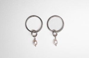 Products: Pearl Beach Earrings - STG SIlver and Freshwater Pearl - LISA WEBB